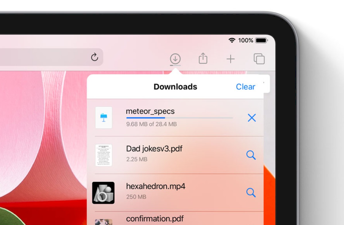 iPadOS ダウンロードマネージャー
