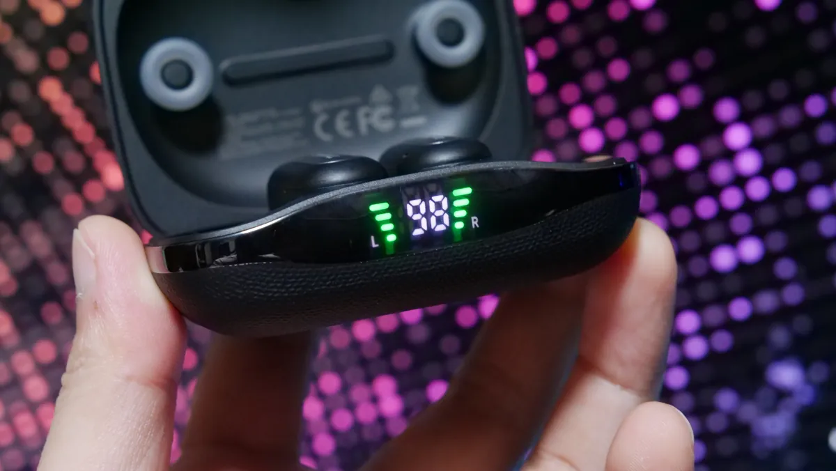 TRUEFREE EarFit DS1 ケース前面のディスプレイの表示