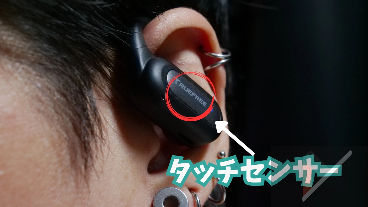TRUEFREE EarFit DS1 タッチセンサーと操作方法